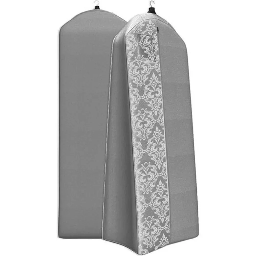 Gusseted Wedding Dress Garment Bag - For Long Puffy Gowns -72” x 24”, 20” Gusset